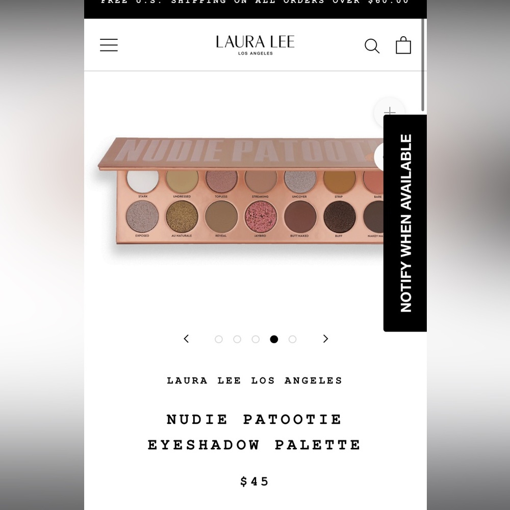 Laralee nudie patootie eyeshadow palette